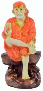 Real Craft Multicolor Marble Shirdi Saibaba Murti Idol Statue For Pooja