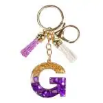 CRAFTSTUDIO Resin Alphabet Initial G letter keychain for Boys & Girls