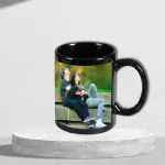 Royal Handicraft Patch Mug Photo Printed Ceramical Black Patch Coffee / Tea Mug| Color - Black