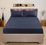 Nendle Grey Cotton Elastic Fitted Bedsheets Queen Size 78x60 Inhces Fits Upto 10 Inches Mattress