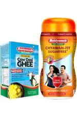 Baidyanath Jhansi Sugar Free Chyawanprash Chyawan Fit -1kg & Cow Desi Ghee 1Kg Combo Pack