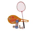 MEGAPLAY (FLYER Badminton 1 Racket + FLYER feather shuttlecock 5 pcs) SET