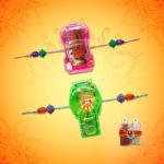 Tuelip Kids 2 Rakhi Set (Car+ Visel) with 1 Roli Chawal Pack