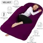 Angel Mommy J Shape Microfibre Solid Pregnancy Pillow Pack of 1  (Wine)