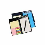 COI memo neon Pink Note Book with Sticky Notes & Clip Holder in Diary Style (White and Blue)