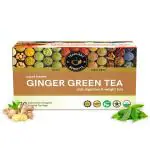 TEACURRY Ginger Green Tea (1 Month Pack, 30 Tea Bags) - Helps with Metabolism, Indigestion, Sugar