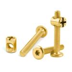 RELY (Combo Set-10 Pcs) M8x40 mm JCB Bolt with Barrel Nut Carbon Steel |Furniture Screw Fastener Bolts with Barrel Nuts Dowel Nut Connector for Joining Wood Boards, Cabinets, Chairs & Beds