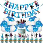 Zyozique Frozen Theme Birthday Party - Banner, Cake Topper, Cup Cake Topper & Balloons 37 PCS
