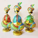 KREATIVE HOUSE Metal Rajasthani Musicians Item showpiece - Decorative Items for Home | Showpieces | Home Decoration Items Stylish| Table Decorative Items | Gift Items