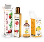 GO WOO Pack of 2 Lemon Essential Oil and Pomegranate Seed Carrier Oil-100% Natural For Hair 110ML