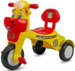 Odelee Plastic Happy Bday Kids Pedal Tricycle With Back Rest And Storage Basket For 3 years