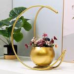 MAX MART Crafts Master Metal Flower Vase for Home Décor Living Room Central Side Table 10 Inch, Gold
