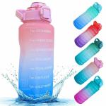 Toyshine Fazer All In 1 Water Bottle Gallon , Time Marker 2000 ML, (Pink-Blue)