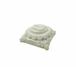 Shinde Exports White Synthetic Marble Charan Paduka For Puja, 7 X 7 Cm