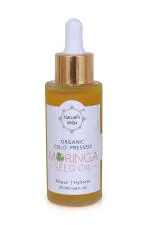 Natures Veda Organic Moringa Seed Oil for Hair Growth and Anti Aging Skin Care Cold Pressed - 50 ml