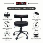 CLASSELA Rolling Bar Chair Lift Swivel Stools with Backrest for Home Office Beauty Salons (Black)