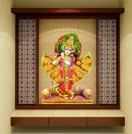 Divinedesigns Multicolor Vinyl Jai Shree Krishna Wall Sticker