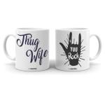 Cheeksy Thug Wife With You Rock Design Printed 300 Ml Set Of 2 Stylish Coffee Tea Mug For Couples,Husband-Wife,Girlfriend-Boyfriend,Anniversary,Wedding And Valentine Gift,Under 400