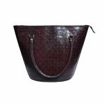 GEET LEATHER CRAFT Women's 100% Genuine Leather Big Basket Bag - Maroon Color
