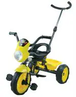 Joyride Yellow Metal Trike Ride On Tricycle With Light, Music And Parental Handle, 18 Months Up