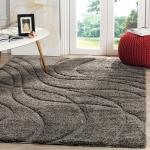 Hitex Carpet Microfibre Grey, Grey01-Y Living Room Soft And Fluffy Shag Silk Touch Area Rug - 2 X 5 Feet