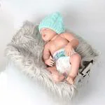 MOMISY Light Grey Newborn Baby Photoshoot Prop Fur Blanket