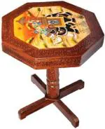 Fashion Bizz Royal Rajasthan Round Shape Wooden Stool Coffee Table