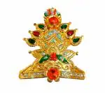 Real Seed Brass Gold Plated Lord Krishna Mukut (9.5x8cm)
