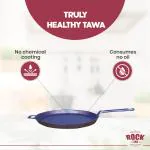 Rock Tawa Dosa Tawa 30.5 cm/12 Inch/Pre-Seasoned Cast Iron Skillet with wooden Spatula