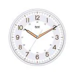 Ajanta Plastic Night Glow Radium Wall Clock (31 x 4.4 x 31 cm, Pearl White)