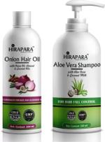 HIRAPARA Skin Care Combo Kit AloeVera Shampoo 300ml with Onion Hair Oil 200ml (2 Items in the set)