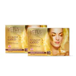 Lotus Herbals Radiant Gold Cellular Glow 1 Facial Kit | With 24K Gold leaves | For Skin Glow | All Skin Types | 37g (Pack Of 2)