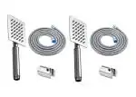 Sellzy Stainless Steel Heavy Rain Hand Shower Set (Silver, Chrome Finish) - 2 Pieces