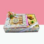 Oasis Baklawa Special Desi Ghee Gujiya/Ghujiya Holi Sweets Gifts | Indian Mithai Festive Sweet Box | Holi Gifts Hamper ( 400 Gram Gujiya & Mix Fruits & Cashew )