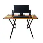 LMZ Rectangle Engineering Wood Brown Foldable Office Table (36 inch x 24 inch x 30 inch)