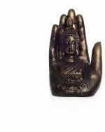 Beckon Venture - Multicolor Handicraft Hand Palm Buddha Statue Baby Monk Sculpture For Home Decor