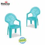 MAHARAJA Mickey Plastic Chair for Kids Set of 2 | Strong Durable & Portable Study Chairs |Stackable School Chair (Pearl Green)
