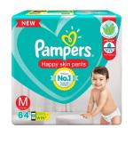 Pampers Baby Diapers Lotion With Aloe Vera, M (Pack Of 64)