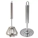 DreamBasket Stainless Steel Mathani / Hand Blender & Potato Masher / Pav Bhaji Masher for Kitchen