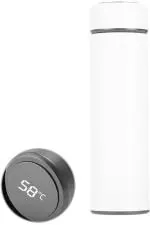 DPM White Double Insulated Steel LED Temperature Water Bottle 500 ml