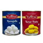 Yuvraj sweets Rasogolla & kesar patty combo pack (1 kg x 2 ) pack