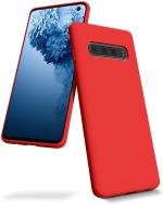 Realcase Red Premium Silicone, Hard Pc, Fabric Back Cover Case For Samsung Galaxy S10 Plus