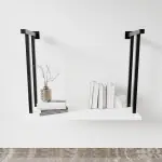 Riyan Luxiwood Holly Wall Mounted Study Table with Shelf and Storage Study Table Wall Mounted Desk (Medium, White)