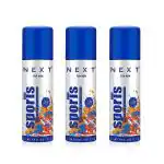 NEXT Sports No Gas Deodorant Spray: A Duo of Confidence and Freshness - 3 Luxurious 50ml Packs Deodorant Spray - For Men & Women (150 ml, Pack of 3)