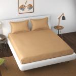 Florida Shades Fitted Bedsheet for King Size Bed with Pillow Covers and Made of Cotton with Solid Color