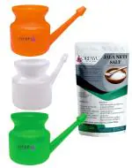 OREAYU Plastic Jala Neti Pot Lota 500 ml Jal Neti for Health and Yoga Use Made of virgin plastic (Tri Colour (Tiranga))