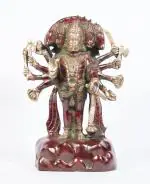 Arihant Craft Hindu God Panchmukhi Hanuman idol Hand Work Showpiece - 28.5 cm (Brass, Red, Green )