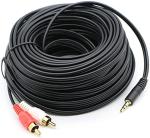 Kebilshop 3.5 mm Jack Stereo Audio Aux Male to 2 RCA Male Cable 10 M Black