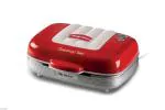 Ariete 1972 Sandwiches & Cookies Party Time, Multi-function Electric Plate, 700 Watt, 3 Non-stick and Interchangeable Plates, Red