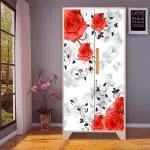 WallWear - Almirah Sticker (Red Rose Almira) | Self Adhesive Sticker | Wallpaper & Wall | Door Skin Sticker PVC Vinyl (213x 99) cm for Home Decoration